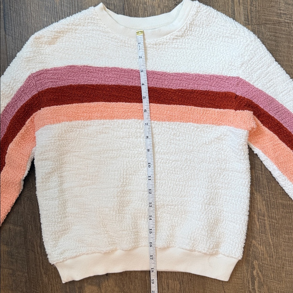Faherty Women’s Vista Stripe French Terry Pullover Sweatshirt Size X-Small - Picture 6 of 10